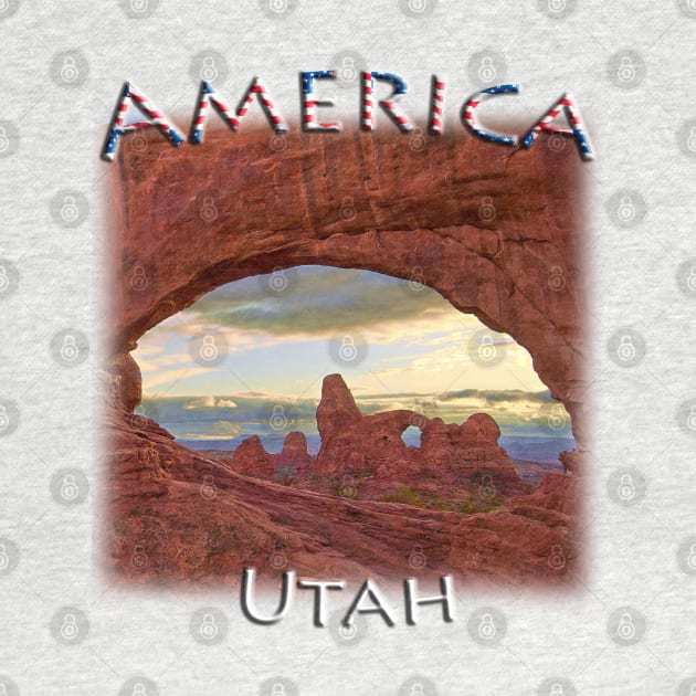 America - Utah - Turret Arch through South Window Arch by TouristMerch
